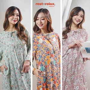 ALUNA – midi home dress lengan 7/8 – rayon premium