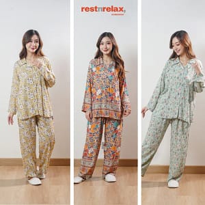 AMORA pajamas – semi tunik – lengan panjang – celana panjang