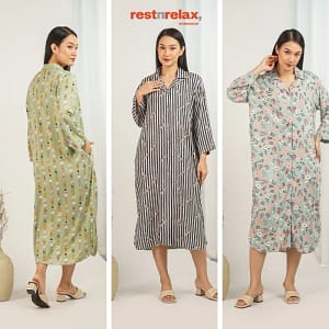 ATHINA – midi home dress lengan panjang busui friendly – rayon premium